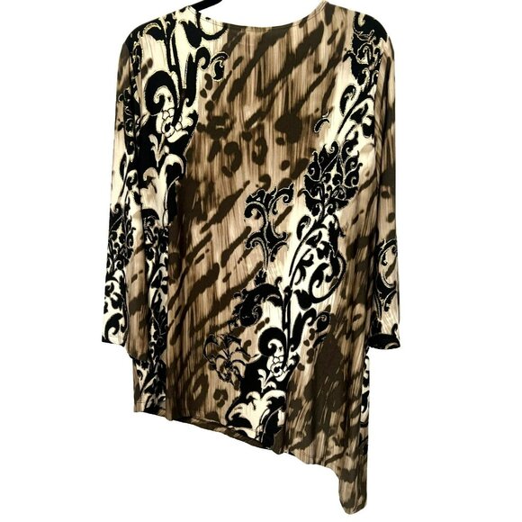 Travelers By Chico's Womens Top 3 (XL 16) Asymmetrical Hem 3/4 Sleeve Tunic - Picture 4 of 5